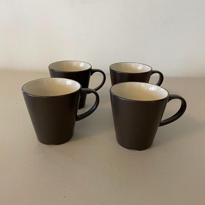 Set of 4 Black Coffee Mugs