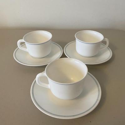 Set of 3 Tea Cups and Saucers
