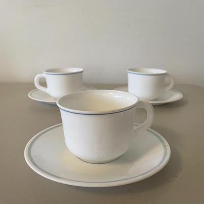 Set of 3 Tea Cups and Saucers