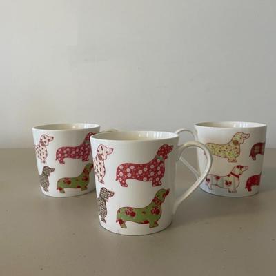 Set of Three Fine Bone China Coffee Mugs