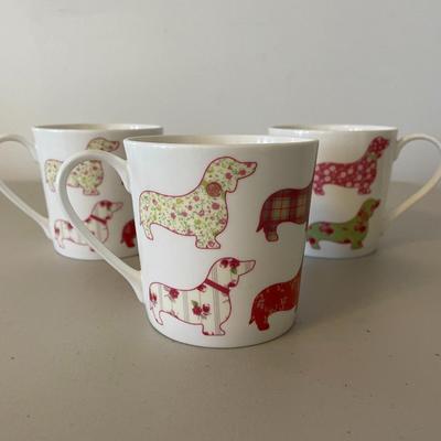 Set of Three Fine Bone China Coffee Mugs