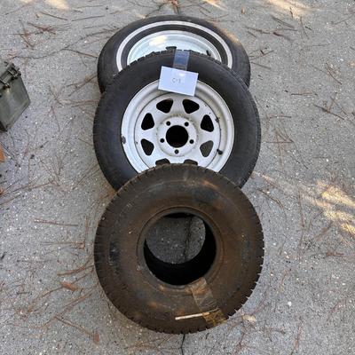 Lot of Spare tires with Rims for Trailer