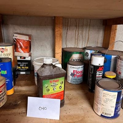 Garage lot of paint and chemicals
