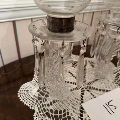 Vintage Glass candle holders with chimneys
