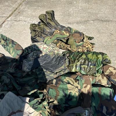 Large lot of Vintage Military and hunting Camo