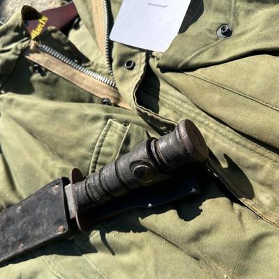 WWII Camilus Knife and OG Field Jacket