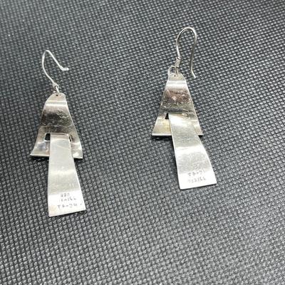Vintage Taxco mexico silver dangle earrings