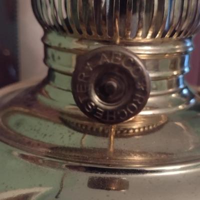 Brass Oil Lantern with Glass Shade Converted to Electric