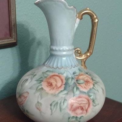Vintage Ceramic Hand Painted Water Pitcher