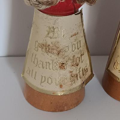 Two sets of vintage wooden salt & pepper people Enesco