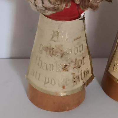 Two sets of vintage wooden salt & pepper people Enesco