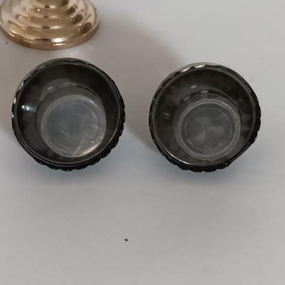 Unique lamp globe salt & pepper shakers and two small lantern shakers