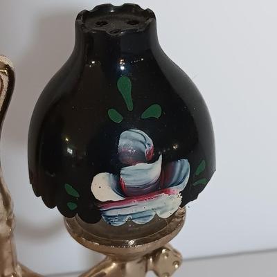 Unique lamp globe salt & pepper shakers and two small lantern shakers