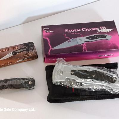 Two new pocketknives Storm Chaser III Frost cutlery and Bandit II NIB ðŸŽ…