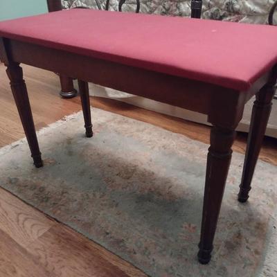 Vintage Piano Bench with Padded Seat