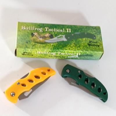 Bullfrog Tactical II Knife and two smaller Frost cutlery pocketknives NIB