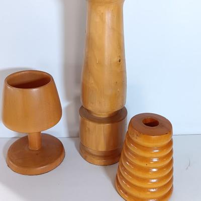 Decorative Wood lathed vases and mug