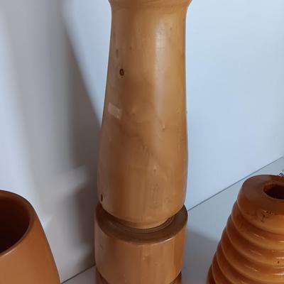 Decorative Wood lathed vases and mug