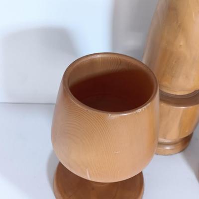 Decorative Wood lathed vases and mug