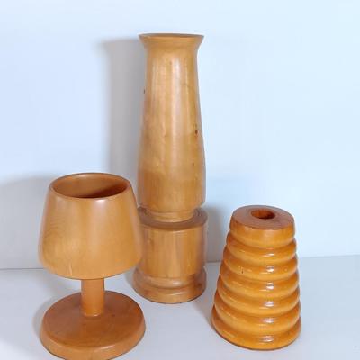 Decorative Wood lathed vases and mug