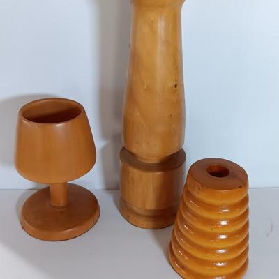Decorative Wood lathed vases and mug