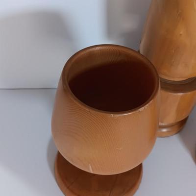 Decorative Wood lathed vases and mug