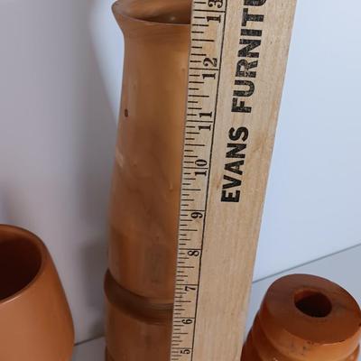 Decorative Wood lathed vases and mug