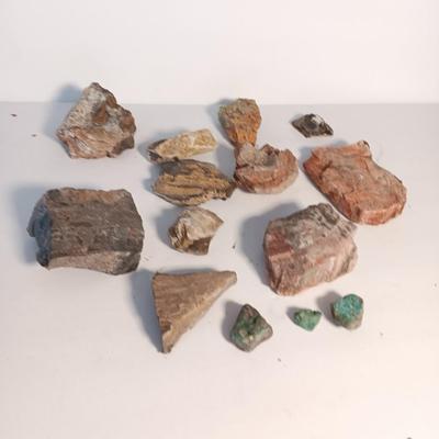 Rock collection - blue stones - agate - and others