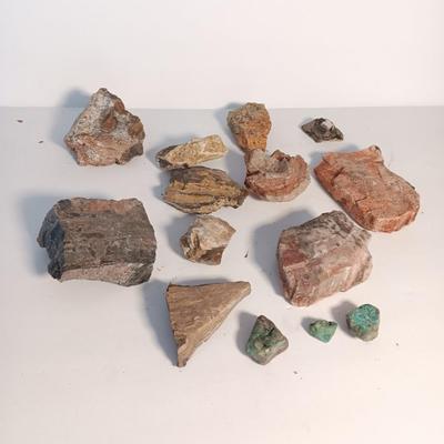 Rock collection - blue stones - agate - and others