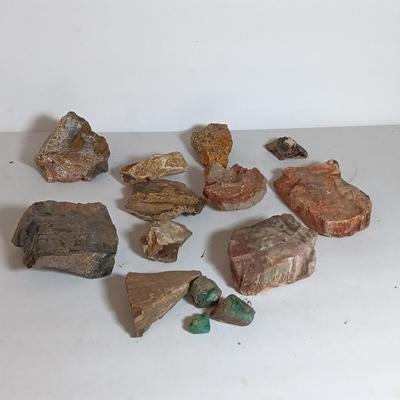 Rock collection - blue stones - agate - and others