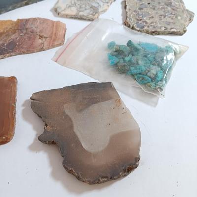 Rock collection - agate slabs - shales and more