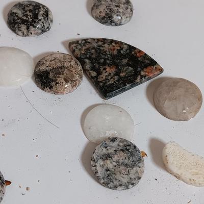 Stones for jewelry making some already shaped others are raw stones minerals rock collection