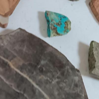 Stone rock collection - agate - sun catcher - blue stone - and more