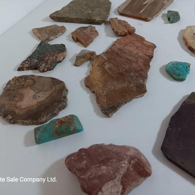 Stone rock collection - agate - sun catcher - blue stone - and more