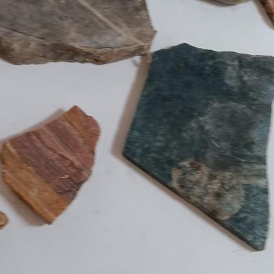 Stone rock collection - agate - sun catcher - blue stone - and more
