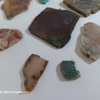 Stone rock collection - agate - sun catcher - blue stone - and more
