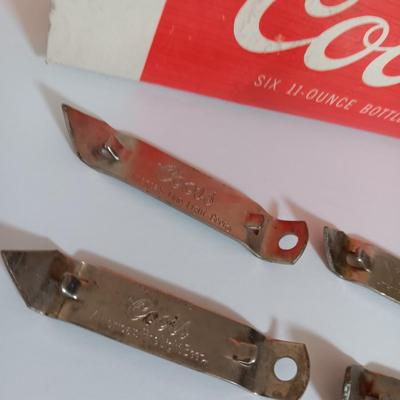 Vintage COORS lot - old 6 pack of glass bottles, ashtray, and bottle openers