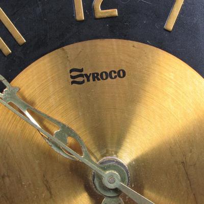 Vintage Syroco Sunburst Large Mid Century Art Deco Resin Battery Operated Hanging Clock