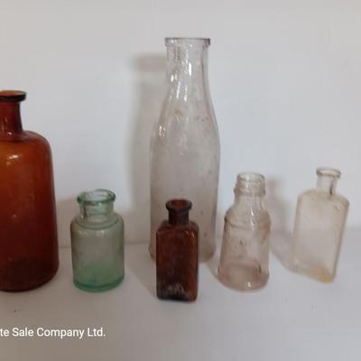 Antique glass bottles -