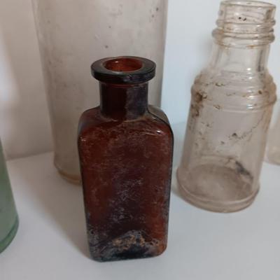 Antique glass bottles -