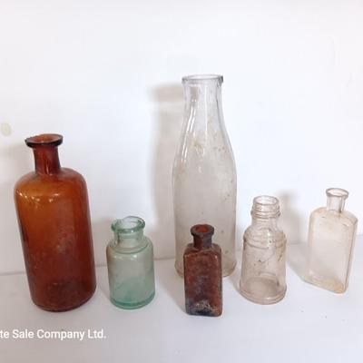 Antique glass bottles -