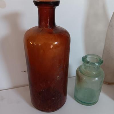 Antique glass bottles -