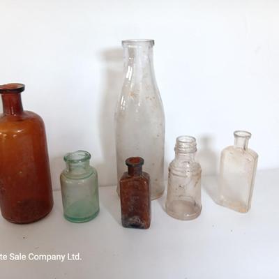 Antique glass bottles -