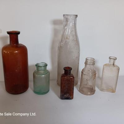 Antique glass bottles -