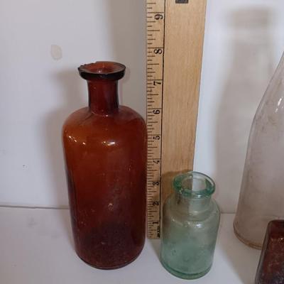 Antique glass bottles -