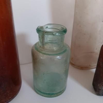 Antique glass bottles -