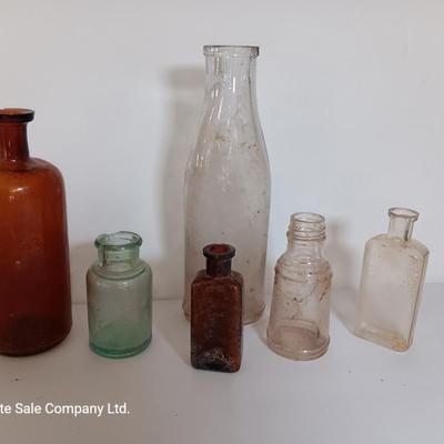 Antique glass bottles -