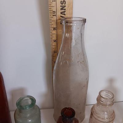 Antique glass bottles -