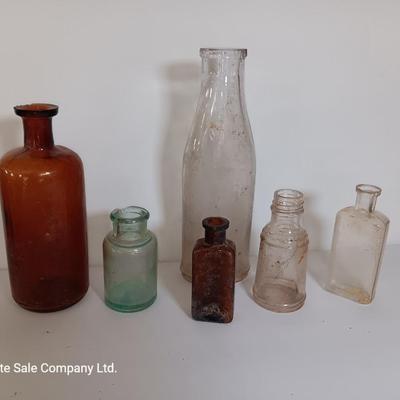 Antique glass bottles -