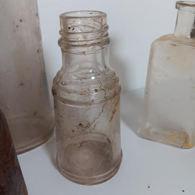 Antique glass bottles -